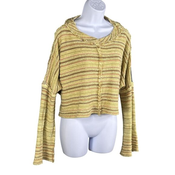 Free People Womens S Catalina Pullover Cropped Sweatshirt Top Bell Sleeve Beachy - Picture 4 of 12
